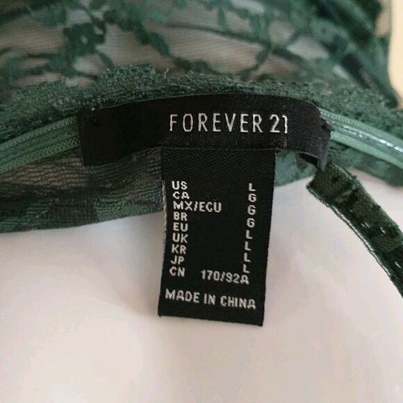 Butterfly Fly Away Cami Top L Kelly Green Lace Sheer Halter Open Y2K Halter - Picture 7 of 9